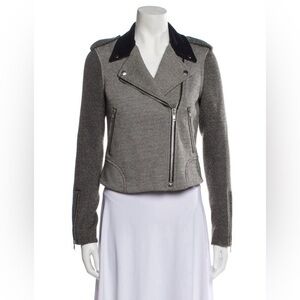 Theory Mixed Pattern Biker Jacket - Size Small